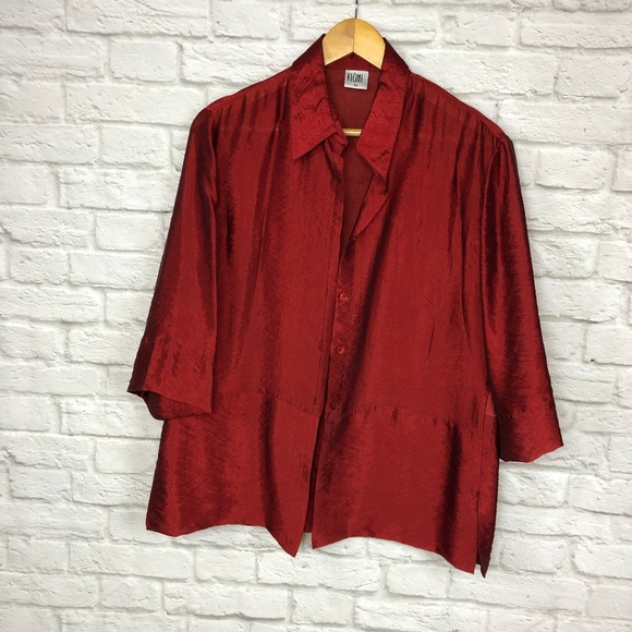 VICINI by G.A.T. Red Blouse size 12 - Picture 1 of 6